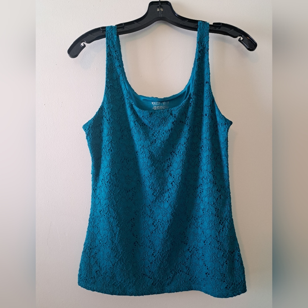 White House Black Market Teal Lace Tank